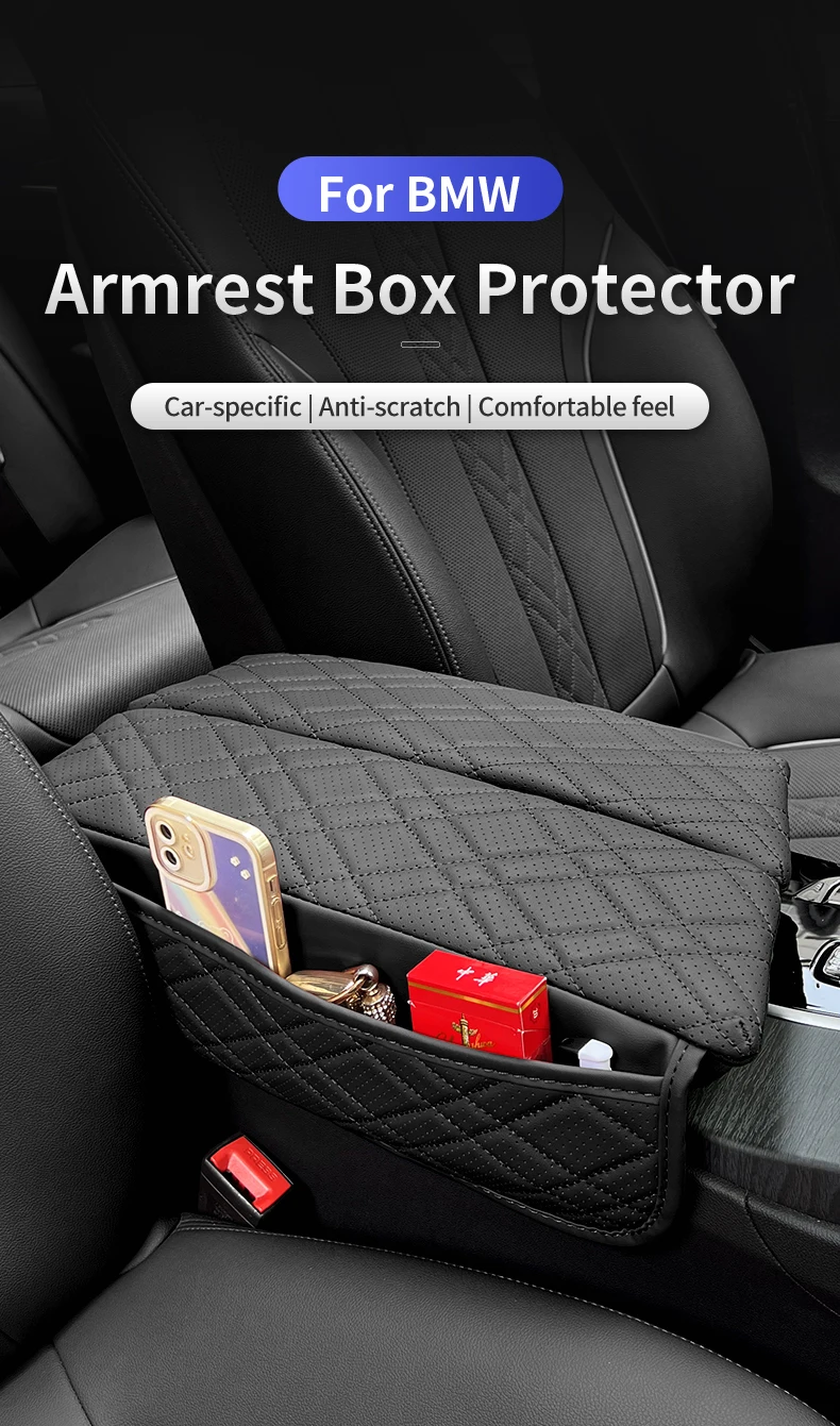 Car Central Armrest Pad For BMW G30 G38 G32 6GT 2018-2023 LHD Auto Center Console Arm Rest Box Cover Mat Protective Accessories