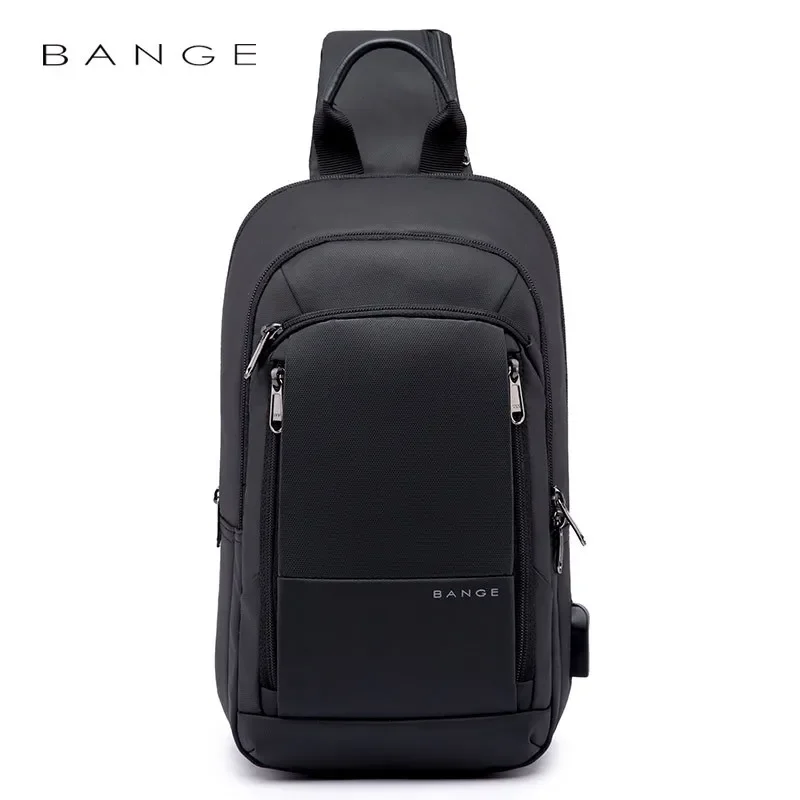 Bange Backpack for men Bag Men\'s Crossbody Bags for 7.9 Tablet Waterproof Shoulder Bag USB Charging Chest Pack Sports Sling Bags