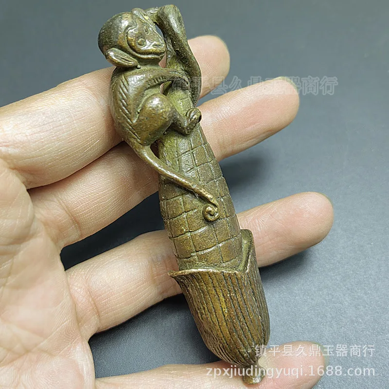 Antique Miscellaneous Items: Monkey, Brass Corn, Home Decorative Small Copper Ornaments