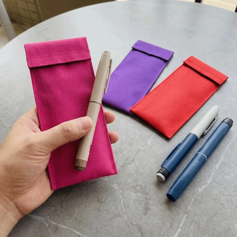Portable Insulin Cooling Bag Solid Color Lightweight Insulin Cooling Pouch Shockproof Large Capacity Insulin Pens Storage Bag