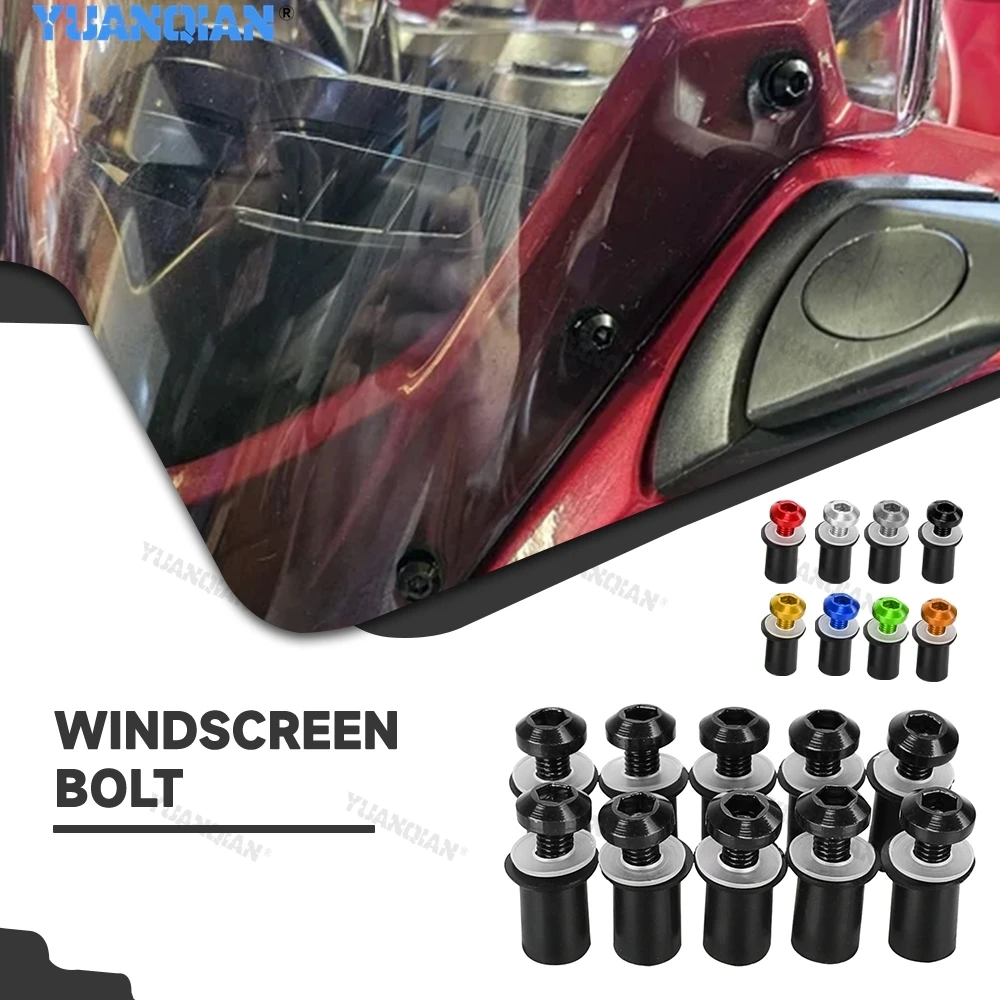 

For Honda Suzuki Yamaha Kawasaki M10 Motorcycle Windscreen Windshield Bolts Screws Metric Rubber Well Nut Fastener Accessories
