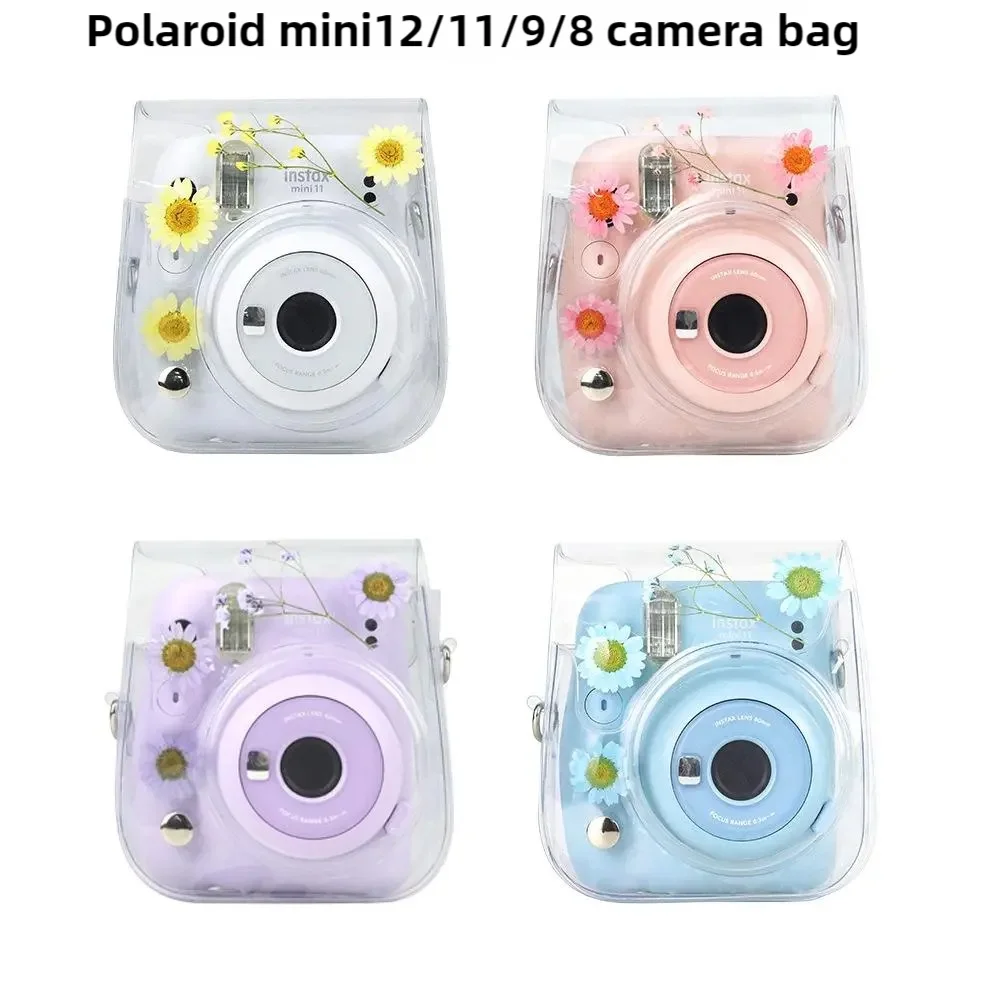 Suitable for Instax mini12/11/9/8 Polaroid camera bag transparent daisy full sky camera storage bag