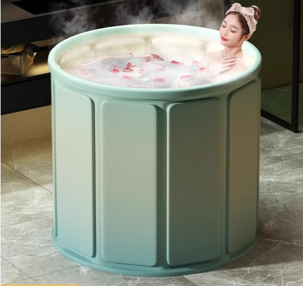 

Bathing Bucket for Adults Foldable Household Shower Bucket for Sitting Full Body Soaking Baby Swimming Pool