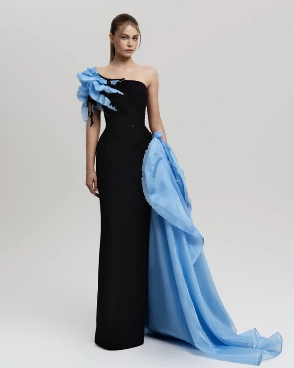 

Customized Modern Style Intricate Jersey Beading Ruched Straight One-shoulder Long Dresses Bespoke Occasion Dresses Fashion Sexy