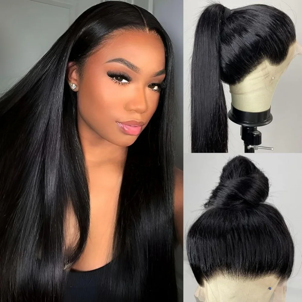 30インチ 13x4 透明レースフロントボーンストレート人毛ウィッグ 200密度 ブラジル人毛ウィッグ 女性用プレプラッキング済み