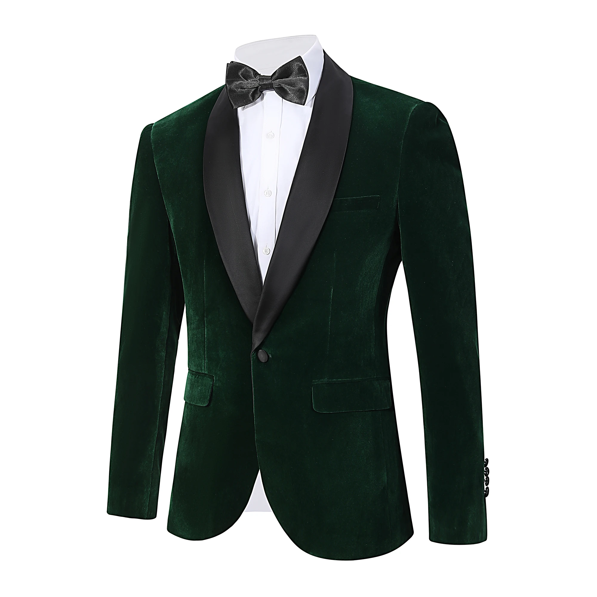 

【Velvet Elegance】Men's Single-Breasted Blazer | Long Sleeve Formal Jacket for Weddings, Business & Events