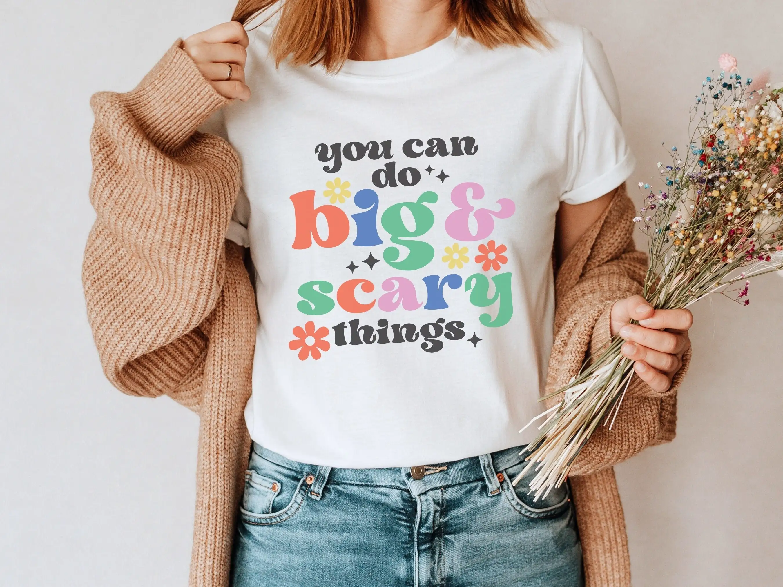 You Can Do Big Scary Things T Shirt Hard Positive Quote Social Worker Gift Mental Health For Teacher