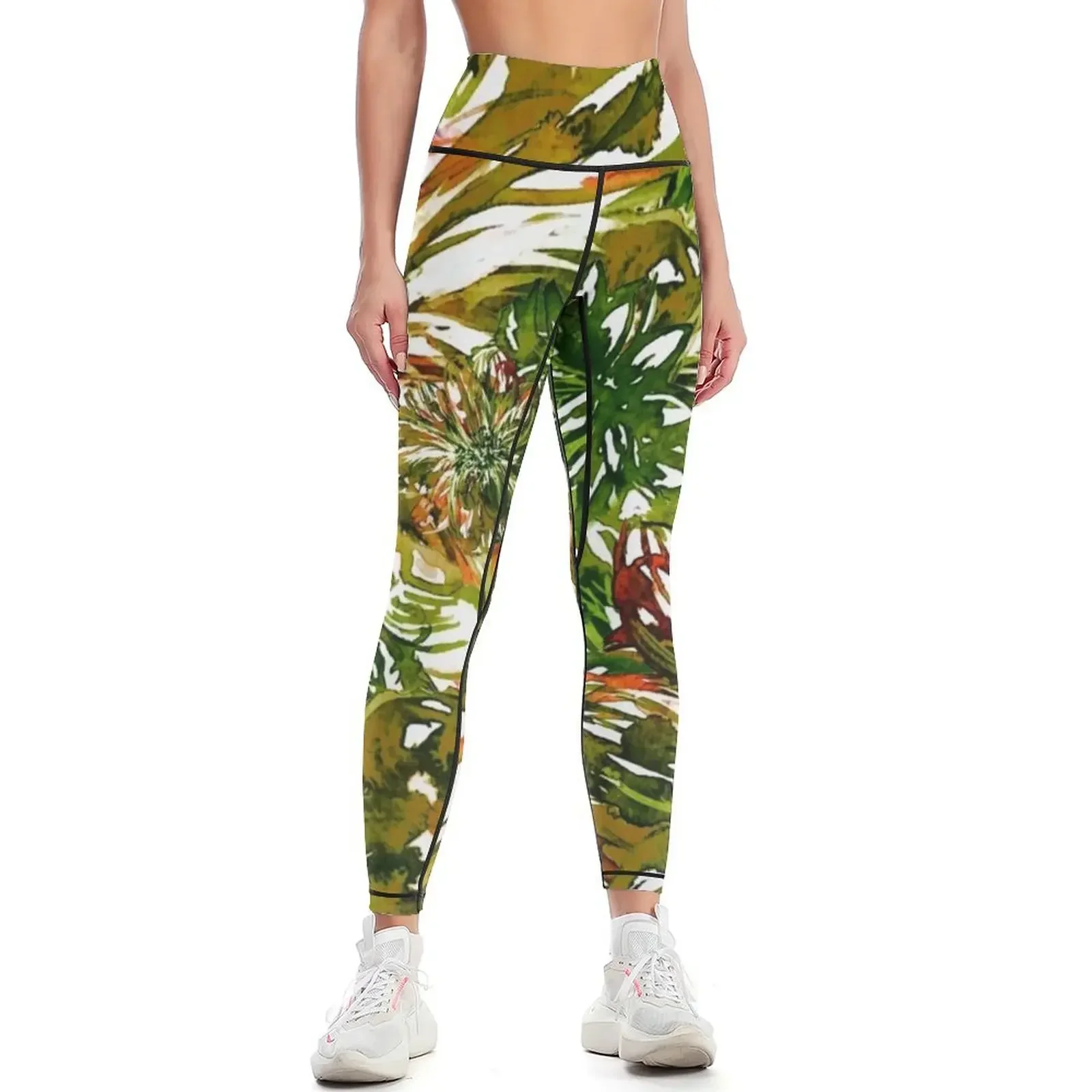 

Green Jungle Leggings Women sports sport legging joggers for push up tights for Womens Leggings