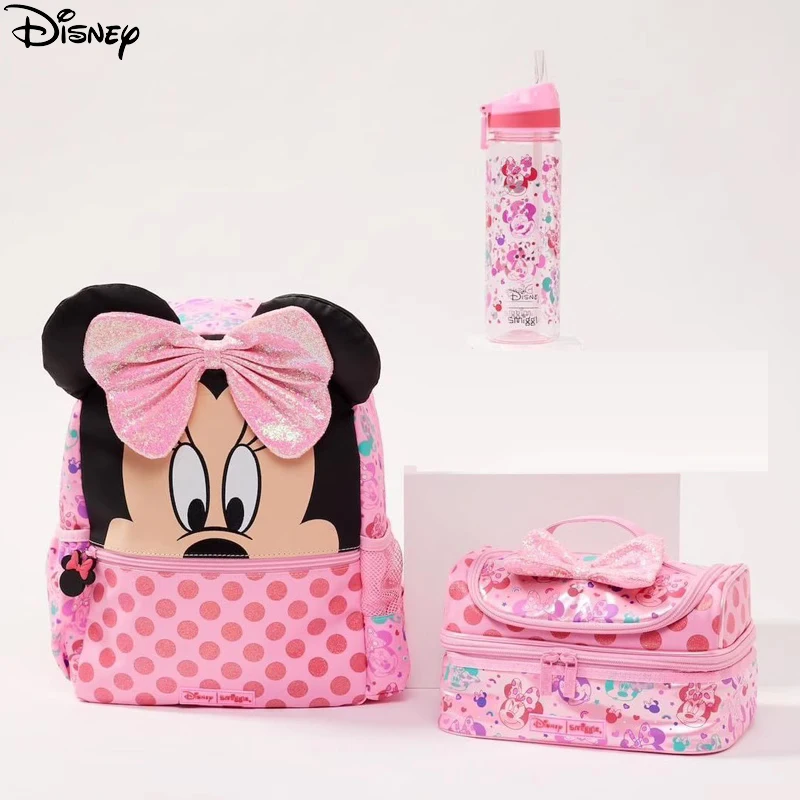 

Disney Schoolbag Medium Cartoon Hat Bag Pink Shape Backpack Primary And Secondary School Students Shoulder Bag Straw Kettle.