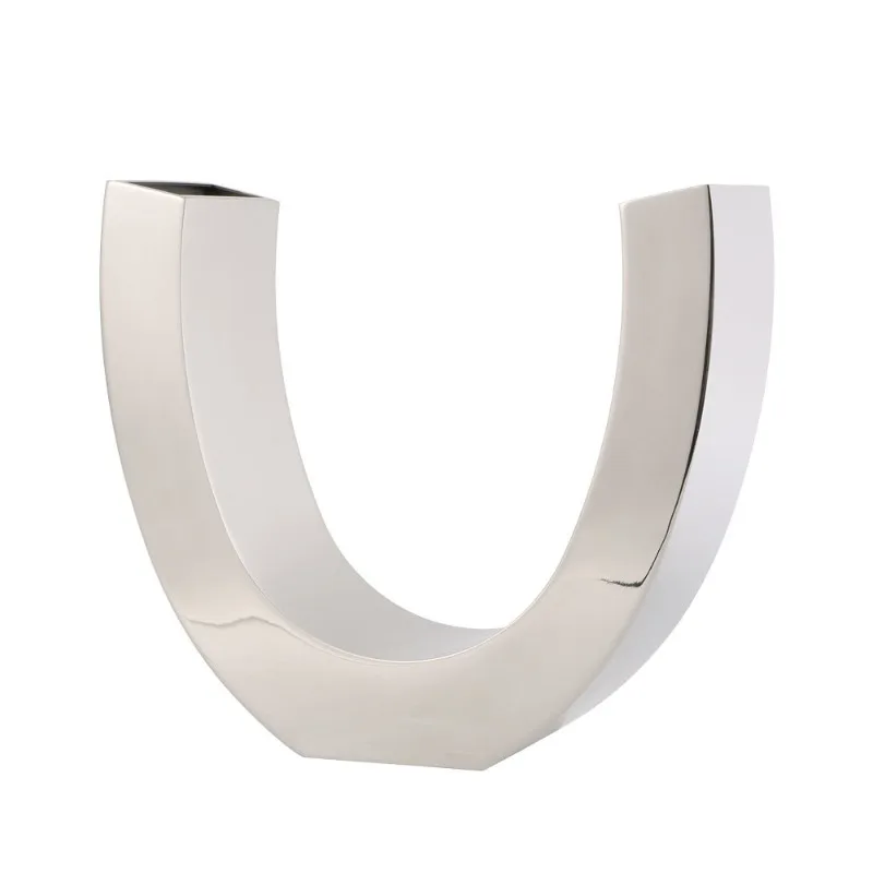 For Creative U-shaped Stainless Steel Vase Nordic Light Luxury Flower Ware Housewarming Gift Living Room Dining Table Entrance