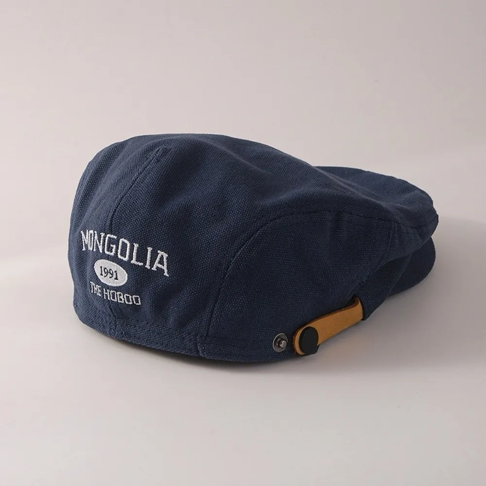 قبعة قطنية رائعة مطرزة بحروف مسطحة قابلة للتعديل إلى الأمام Y2k قبعة رسام متعددة الاستخدامات في الهواء الطلق #3