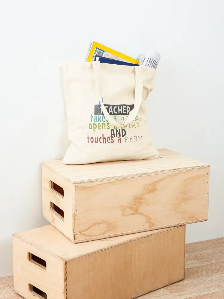 Teacher - Hand - Mind - Heart Tote Bag Handbags women shopping bag logo hand bag Fabric