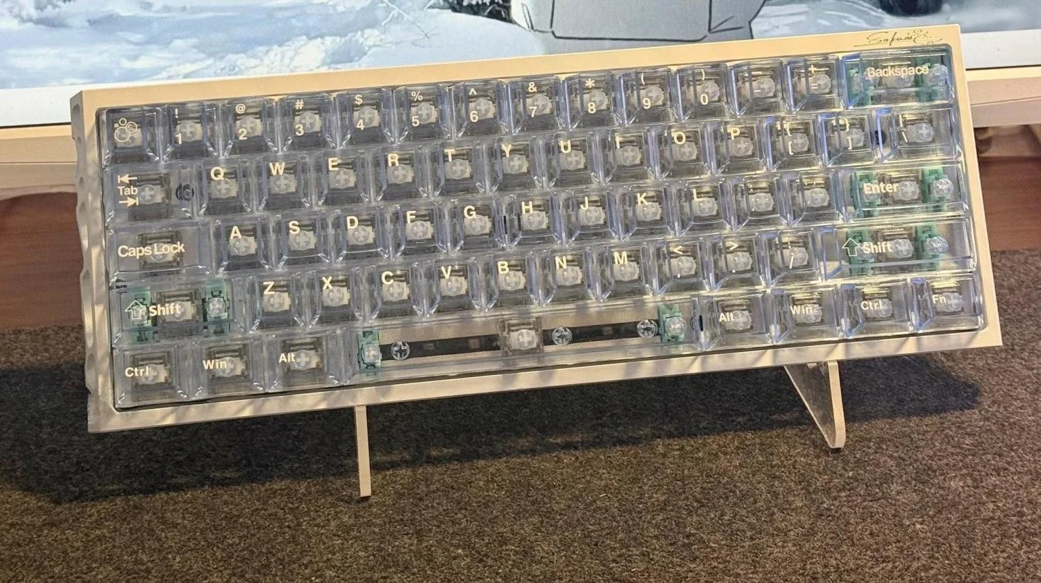 PC transparent keycap pad printing original light transmission adaptation wooting Mega lion Mai from the magnetic axis keyboard