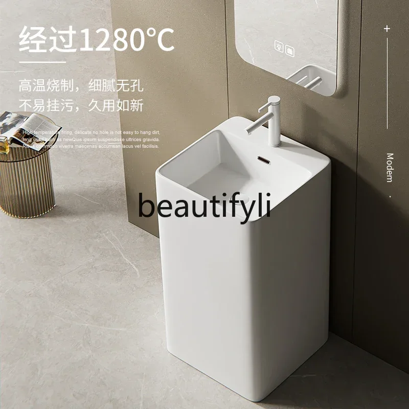 

Asmt59 Floor-to-ceiling balcony column basin integrated hotel bathroom washbasin, wash basin, outdoor washbasin