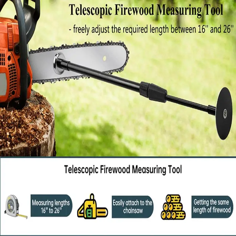 Adjustable Firewood Gauge The Original Patented Firewood Measuring Tool Pound Pulling Force Magnet attaches to Any Chainsaw Bar