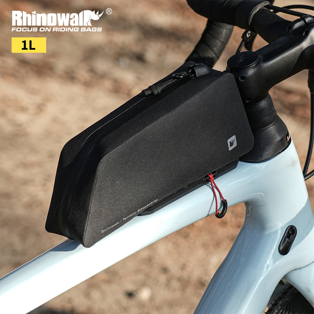 

Велосипедная сумка Rhinowalk на верхнюю трубу рамы, 1 л, полностью водонепроницаемая, быстросъемная, для передней рамы, подходит только для рам M5