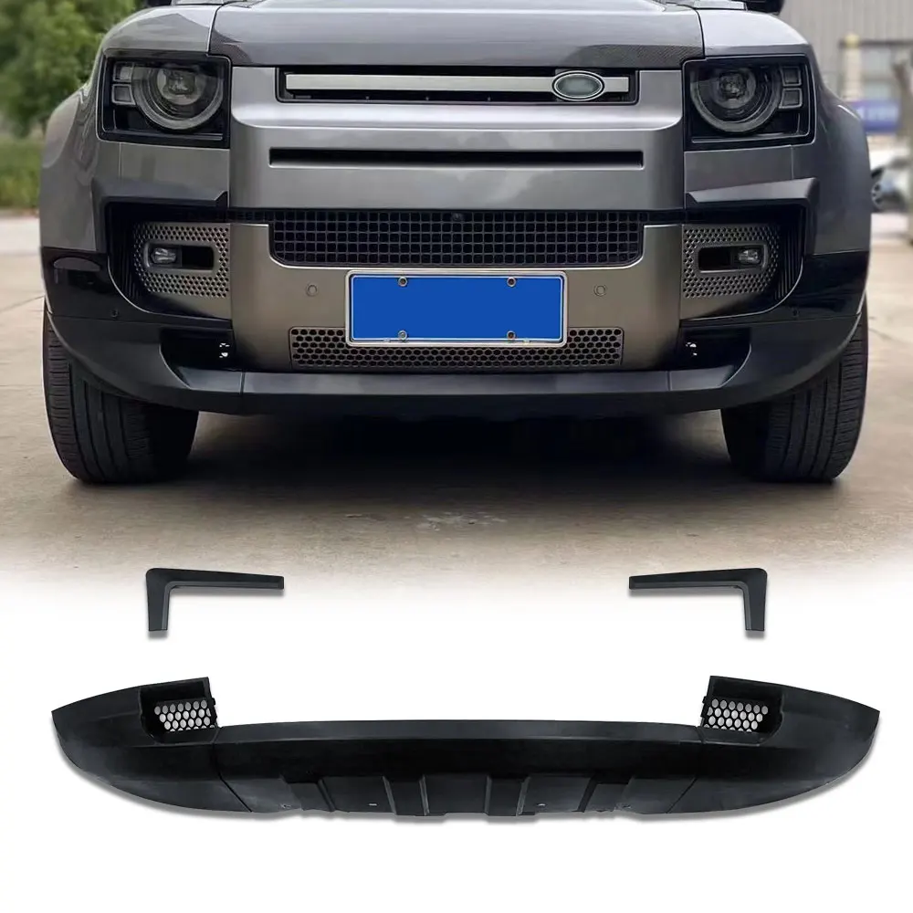 

Car Front Spoiler Bumper Lip Lower Splitter Guard with Fog Light For Land Rover Defender 2020-2024