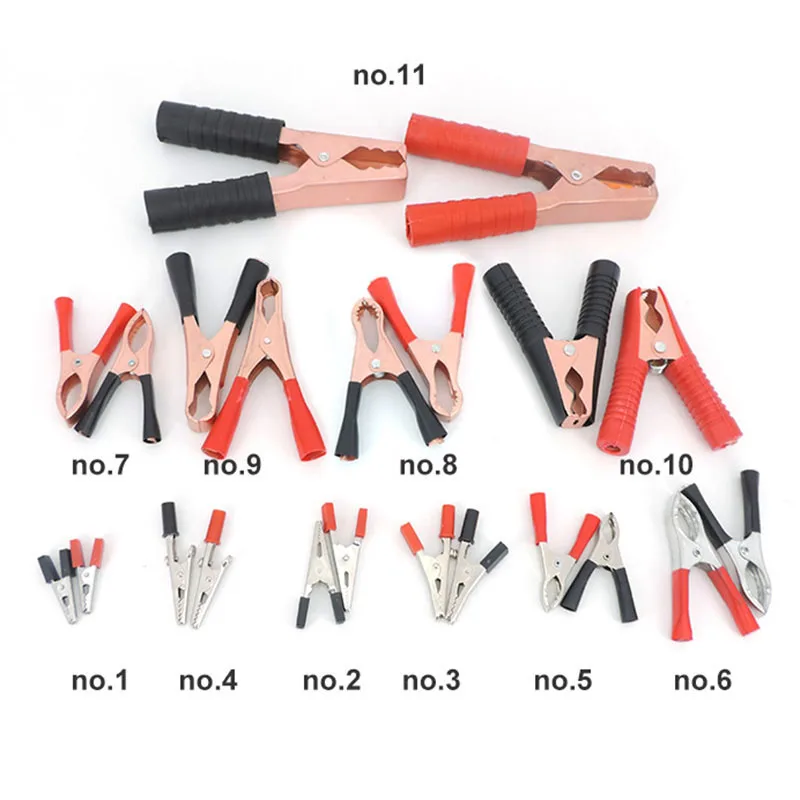 

Red Black 5A 50/100/200A 50mm Alligator Clips Crocodile clamp Metal banana Plug Connector for Car Battery Power Test Lead