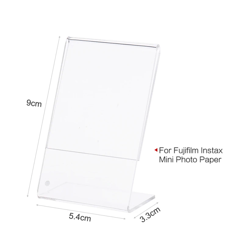 3 pcs 3” L-shape Acrylic Photo Frame Transparent Mini Stand for Fujifilm Instax Mini 8 8+ 70 7s 90 25 26 50s 9 SP-1 SP-2 Film