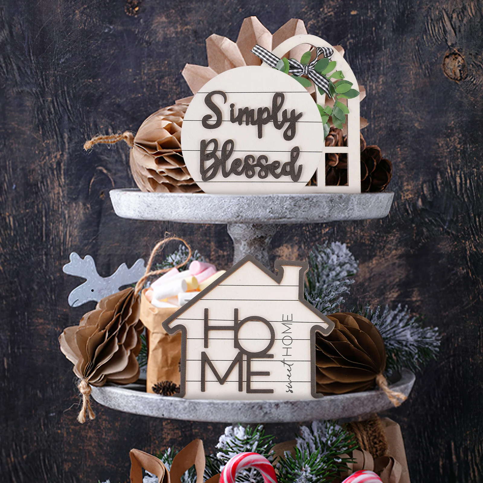 

Wooden Tray Rustic Farmhouse Kitchen Table Kitchen Decor Accessories Signs Summer Party Home Decor Wooden Sign