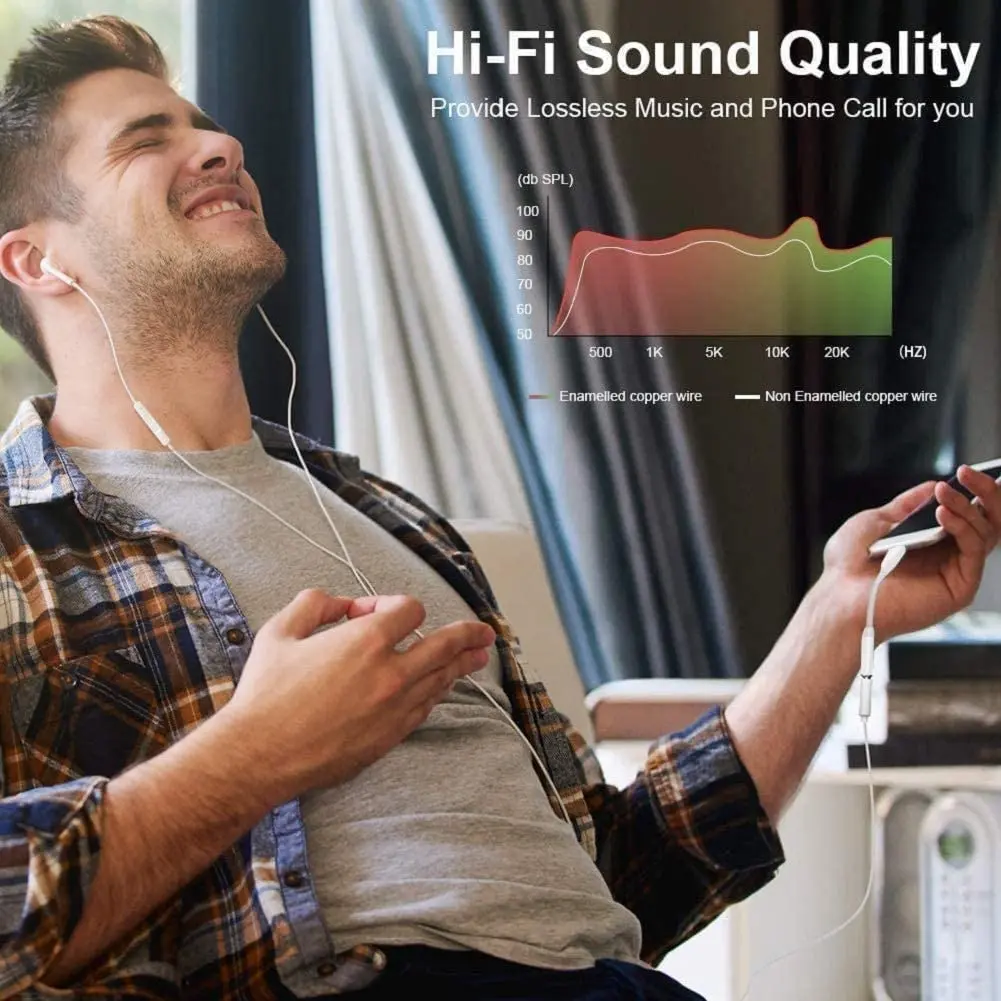 محول صوت Lightning إلى 3.5 مم متوافق مع أجهزة iOS 14/13/12/11/X/XS/8/7 كابل محول مقبس سماعة الرأس