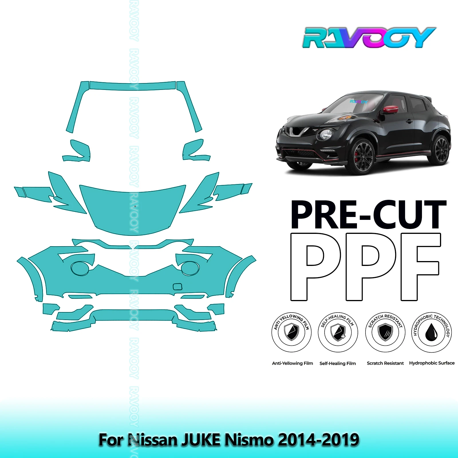 

Car Front Kit Clear Bra Precut PPF Paint Protection Film For Nissan JUKE Nismo 2014-2019