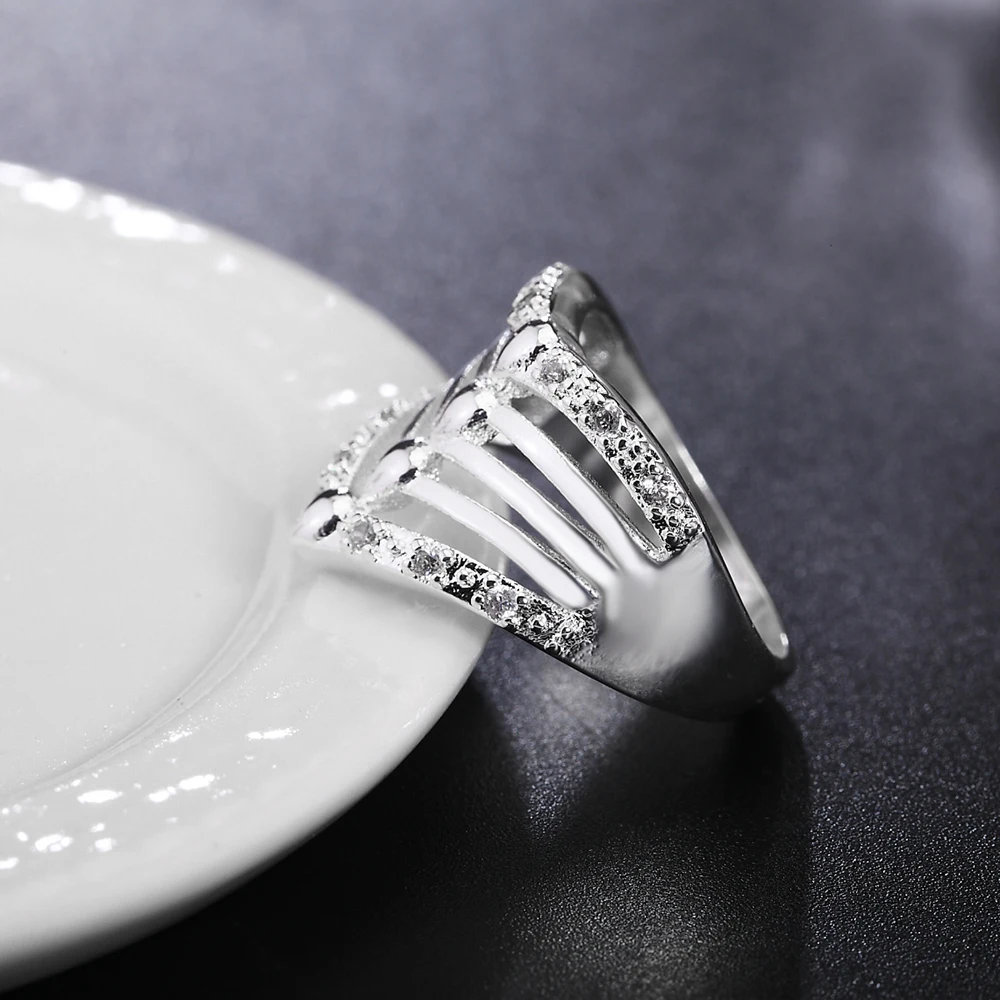 Женское кольцо из серебра 925 пробы с геометрическим дизайном