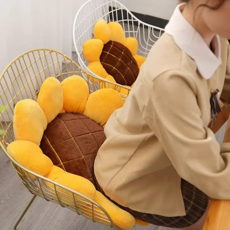 Office Sunflower Plush Cushion Pillow Living Room Sofa Headboard Plush Decorative Pad Car Sunflower Car Seat Plush Back Cushion