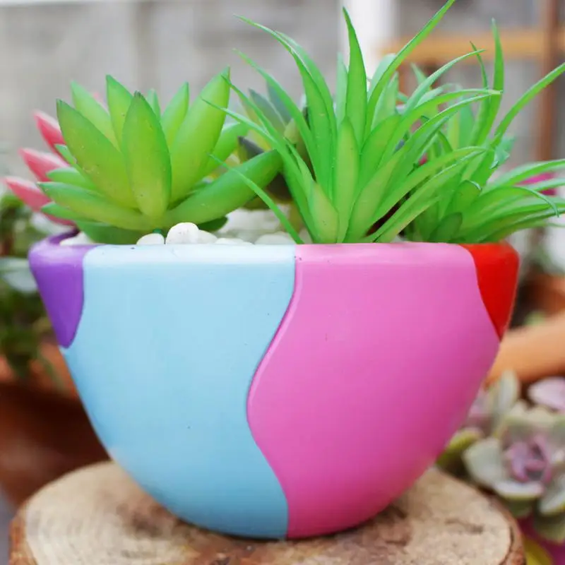 Resin Head Planter Pot Colorful Face Flower Pots For Indoor Resin Tabletop Planter Decoration For Balconies Windowsills Gardens