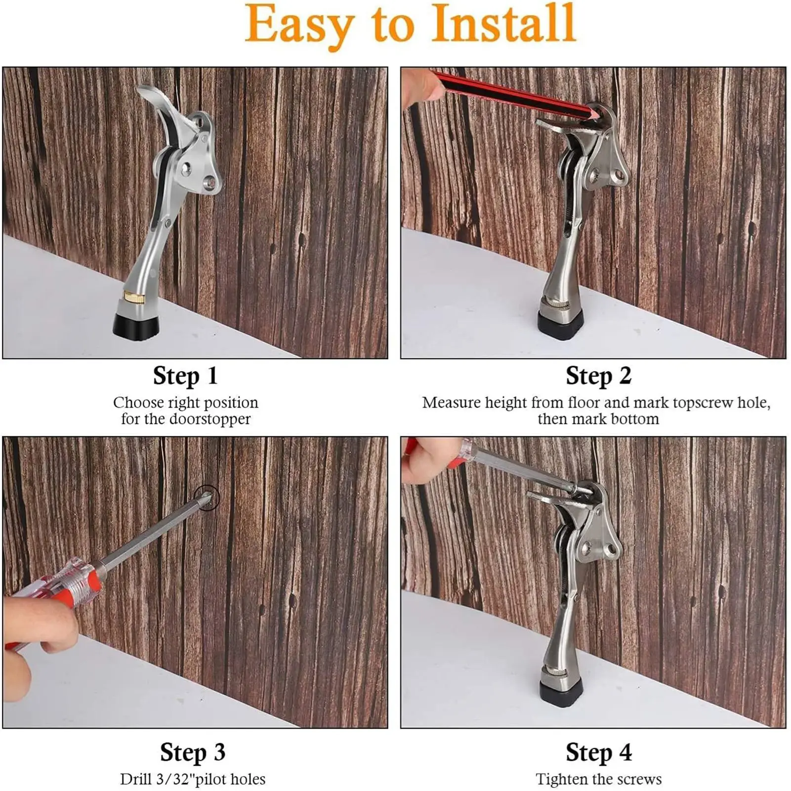 توقف الباب، إيقاف الباب، ارتفاع الفولاذ المقاوم للصدأ، طرف مطاطي قابل للتعديل، سدادة باب برونزية عتيقة، سدادة باب كيك داون