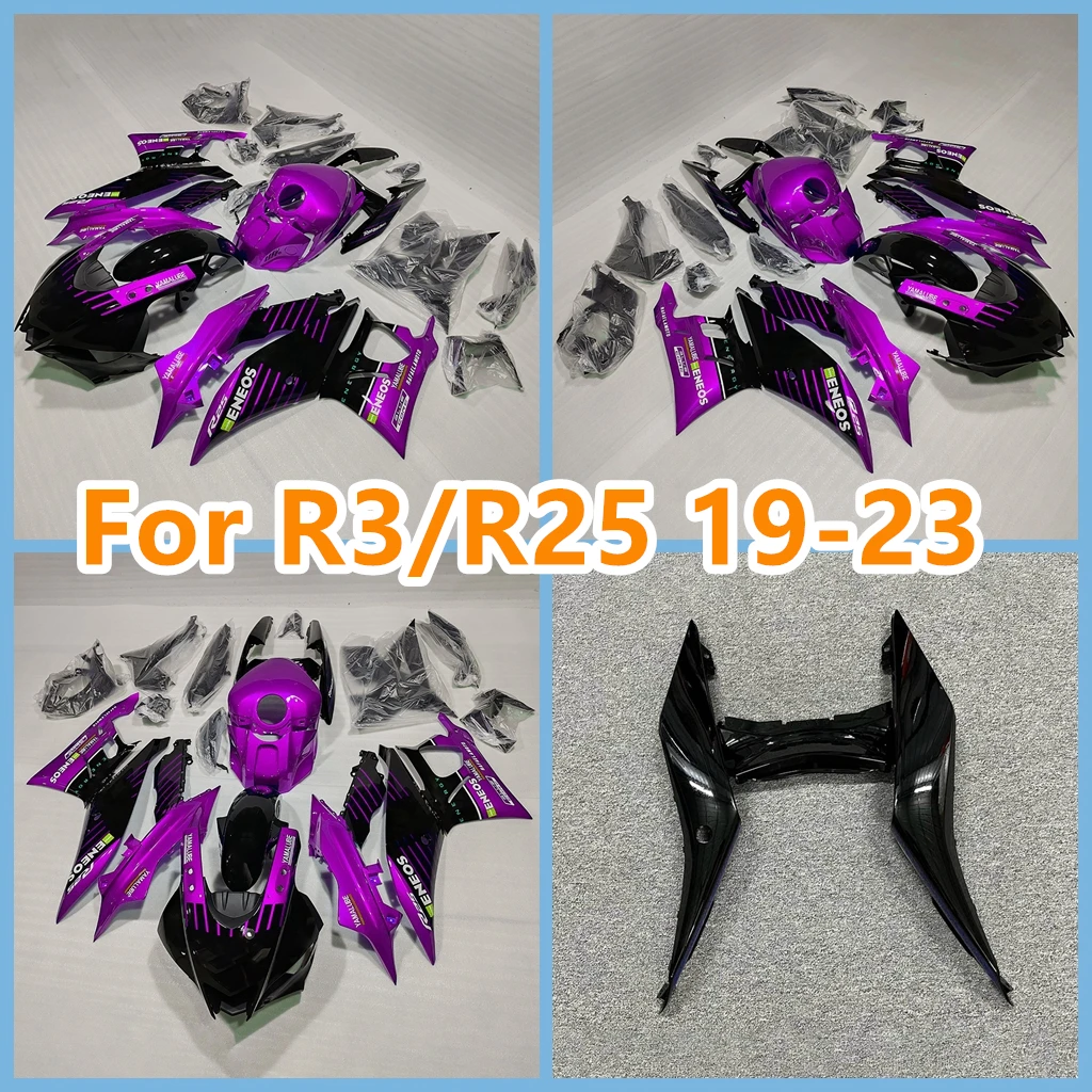 100% Fit Injectio Motorcycle Accessories for YAMAHA YZF R3 R25 19 20 21 22 23 SportBike Fairings Kit Shell Custom Purple Black