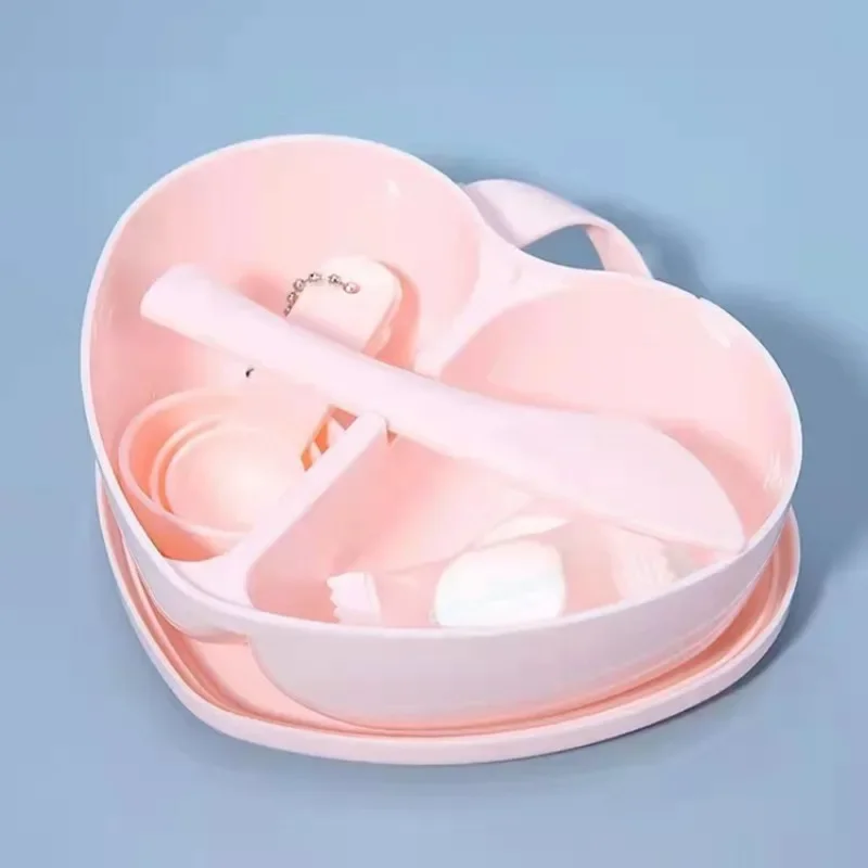 DIY Heart Shape Face Mask 1Set Mixing Bowl Set Mask Brush Mixing Stick Spoon Facial Skin Care Mask Tools Kit Beauty Skincare