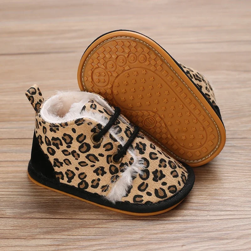 0-18M For Newbor Winter Baby Boots For Boys And Girls Walking Shoes With Lace Up Comfortable And Soft for Pre-School Children