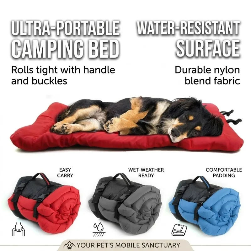 

Waterproof Thick Dog Bed, Heavy Duty Padded Pet Mat for Outdoor Travel, Portable Washable Dog Crate Cushion for Small Large Dogs