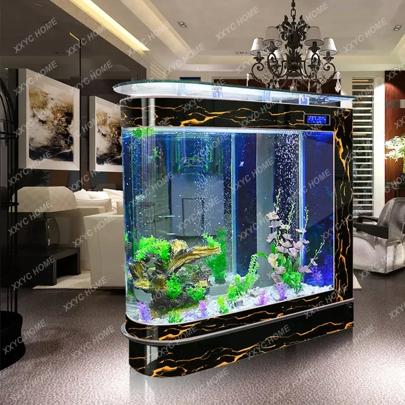 Bullet Fish Tank Aquarium Large Fish Globe Partition Ecological Glass Fish Tank Bar Counter