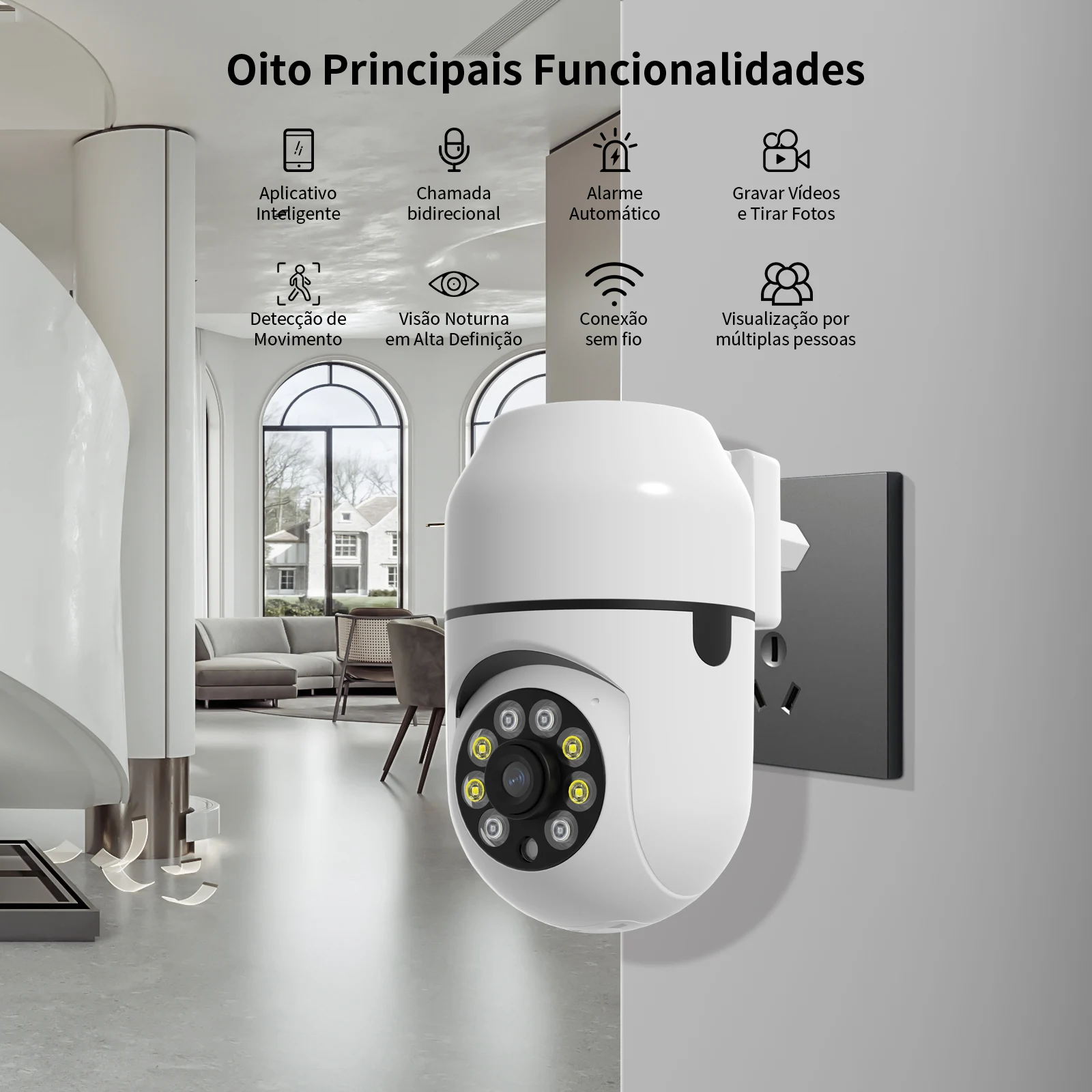 2MP, Icsee, Camera de Segurança Wifi， Camera de Seguranca Wifi， Câmera de Segurança， Webcam，Cameras de Vigilância Exterior