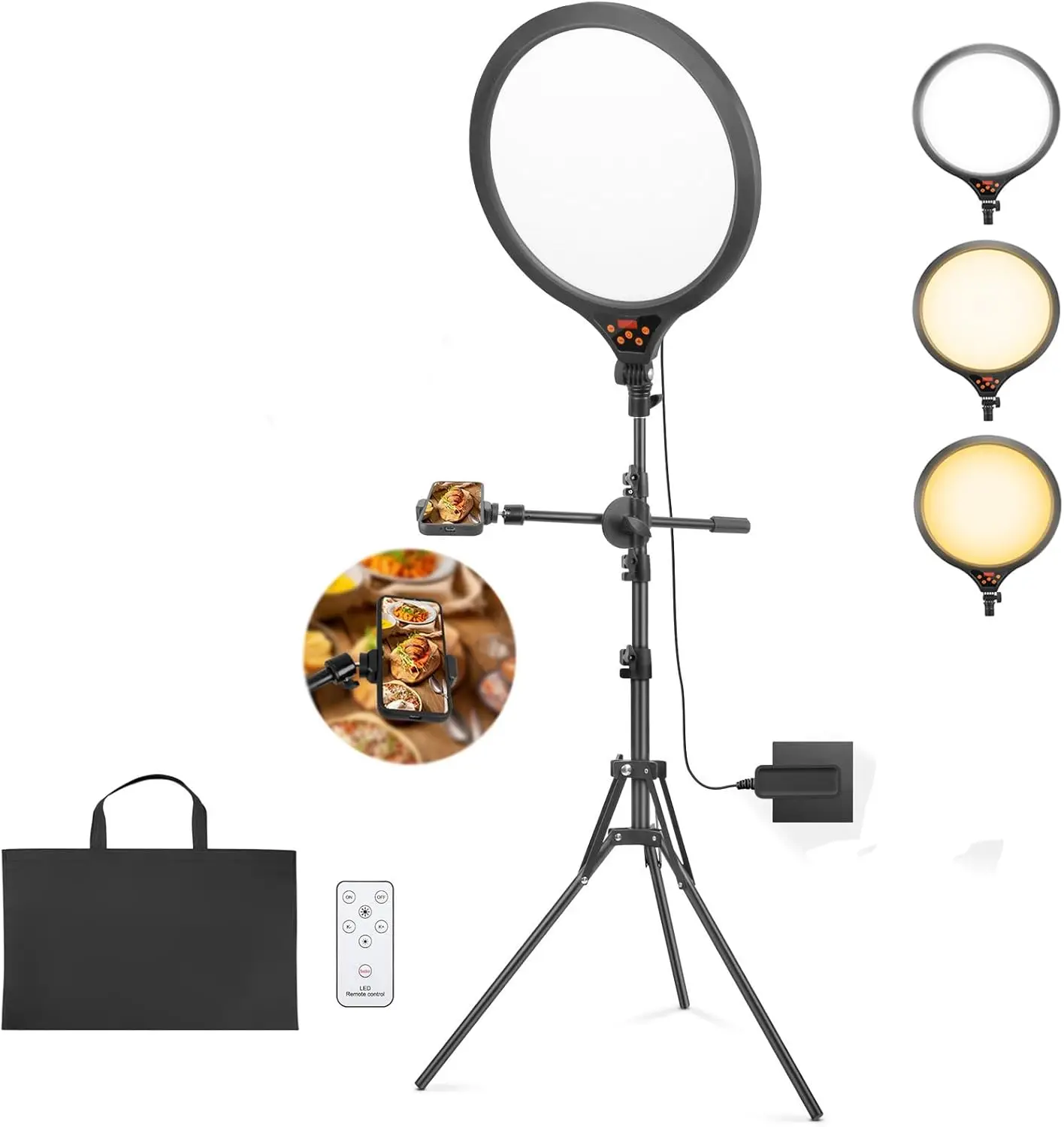 

14" Ring Light with Stand, 6500K Professional Full-Screen Large Ring Light LED Selfie Light Dimmable Photography Lightin