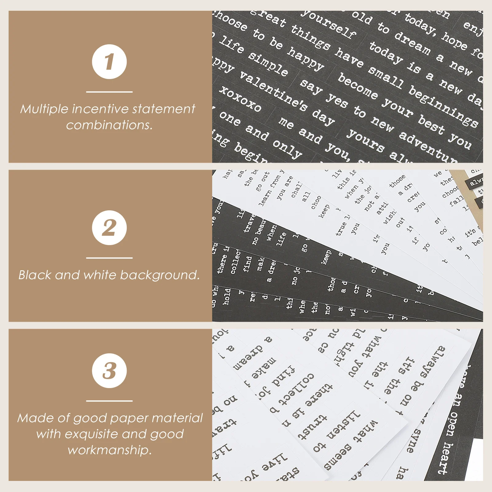 

24 Sheets English Saying Stickers Creative Letter Paper Decals for Students Notebook Diary Decorative DIY Projects Inspirational