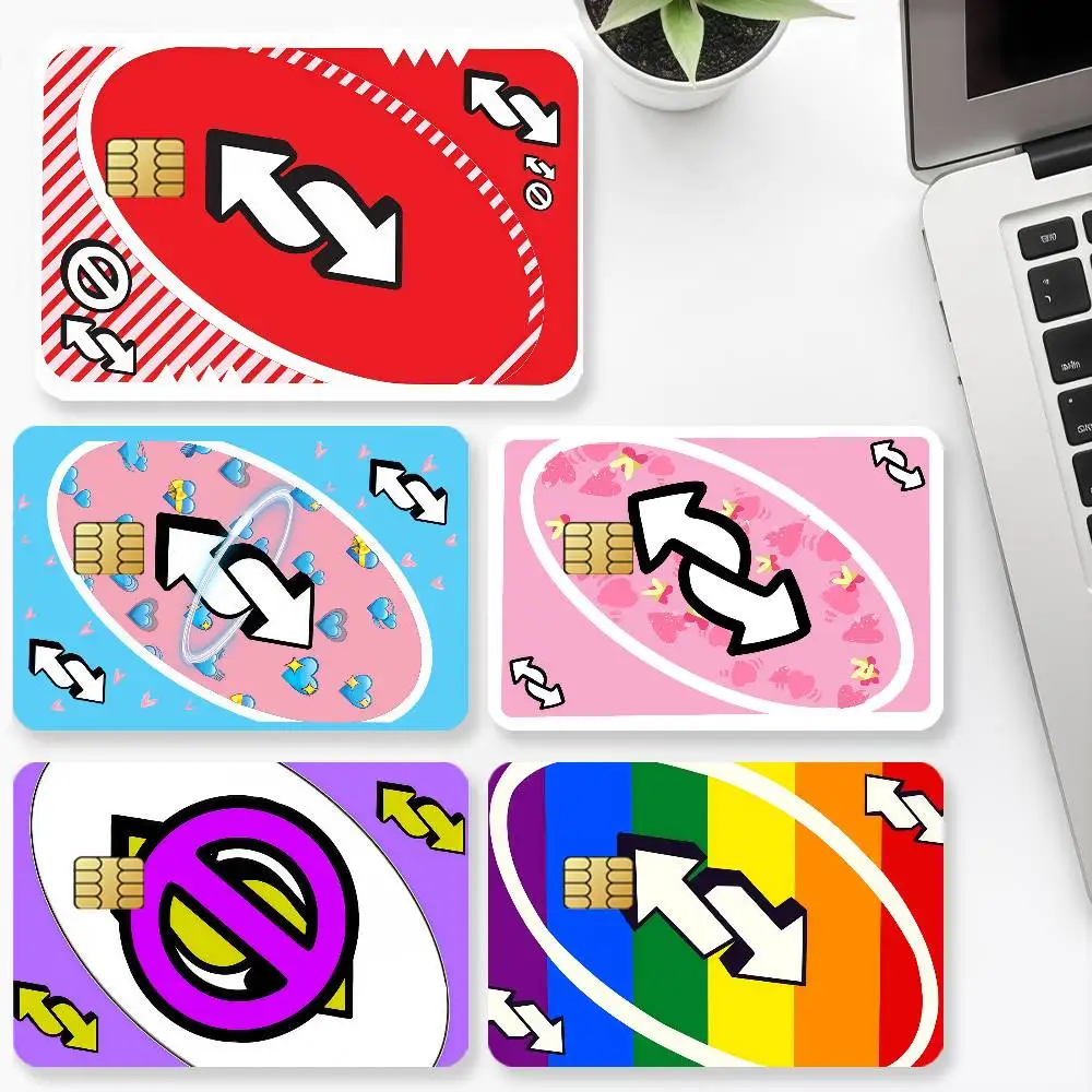 Game U-NO Credit Card 4PCS Anti-scratch Waterproof  Stickers for Bank Debit Decorative Protection