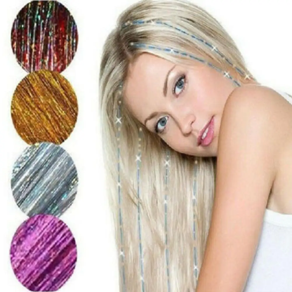 36 Inches Glitter Long Straight Wig Shiny Seamless Hair Extension Hairpiece Braiding Hair Ombre Professional Crochet Braid Hair