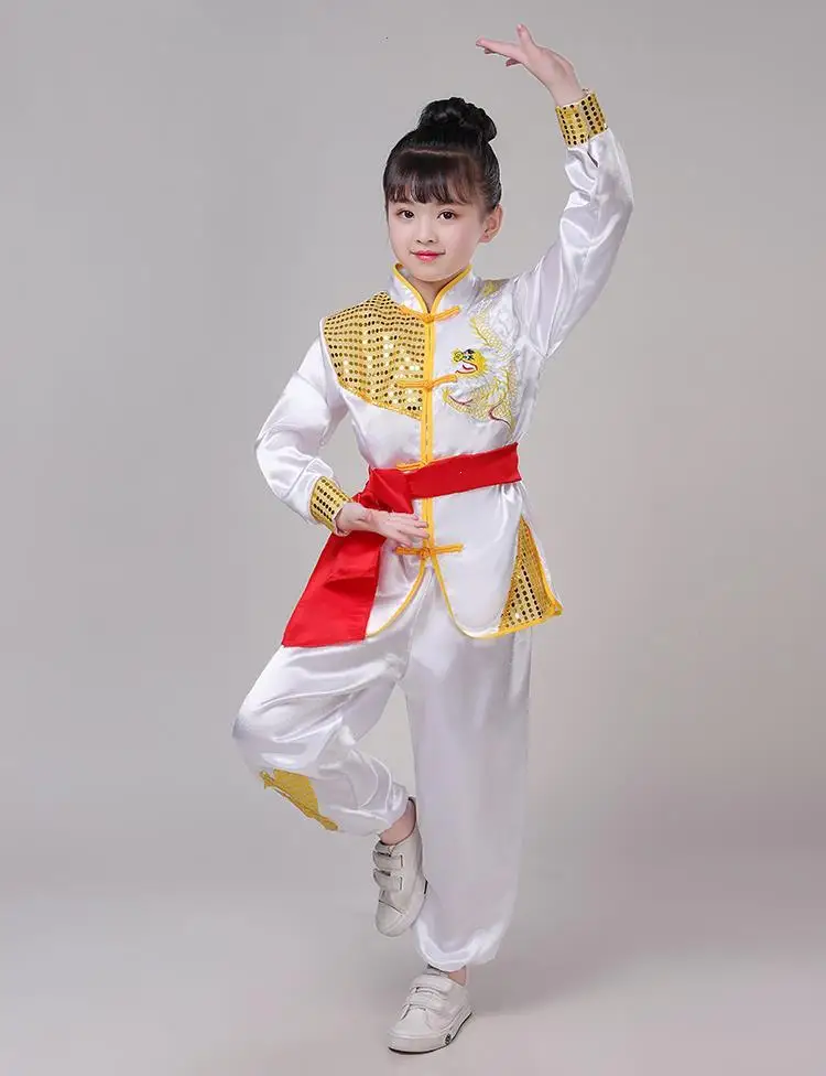 Children's Martial Arts Wear Performance Wear Children's Kung Fu Tai Ji Suit Play Drum Dragon Clothing Kindergarten Performance