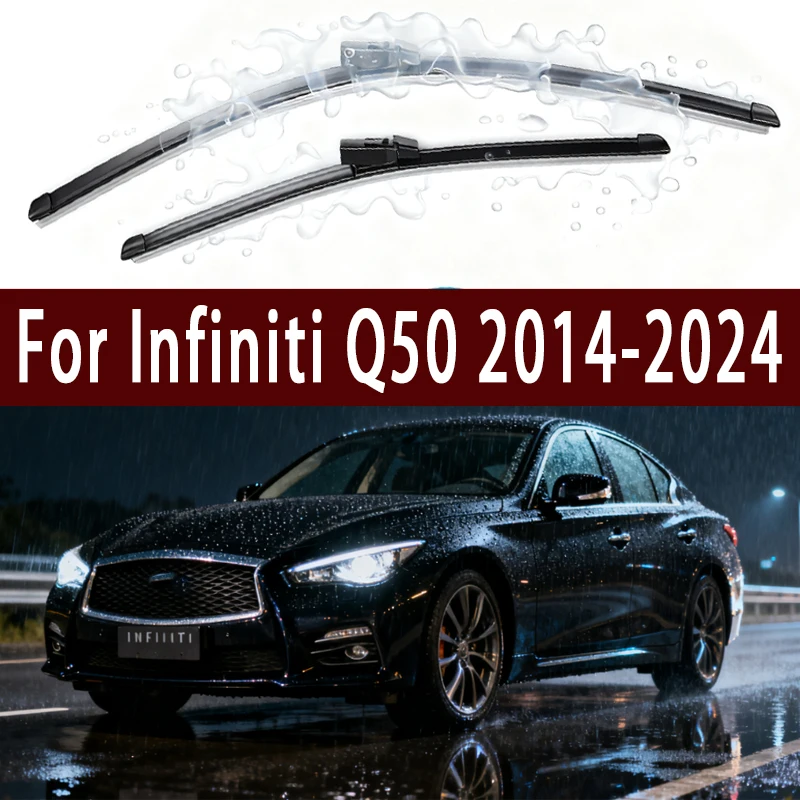 

For Infiniti Q50 2014-2024 2015 2016 2017 2018 2019 2020 2021 Front Windshield Wiper Blades 2pcs Windscreen Window Accessories