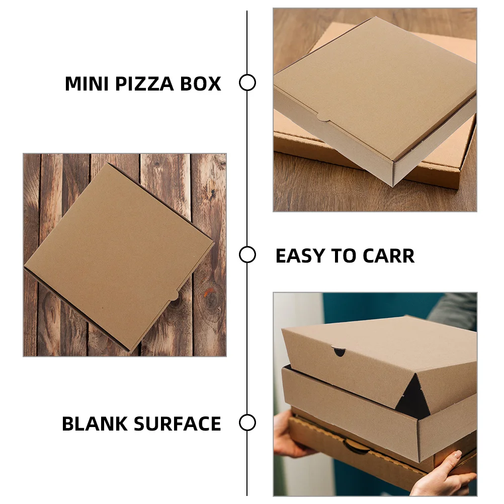 12 Pcs Mini Pizza Box Practical Boxes Biscuit Wrapping Case Take Out Container Paper Multi-function