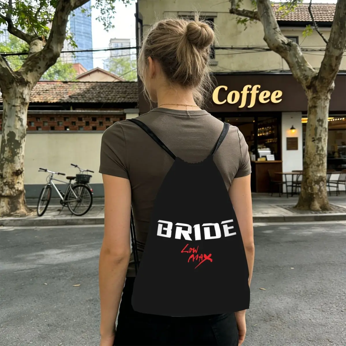 Bride Jdm Material Backpacks Portable Drawstring Bags Sports Bag Book Bags for Man Woman School