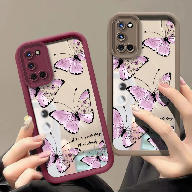 Redmi 11A 4G 14C Fashion Cute Cartoon Butterfly Case Silicone Matte Shokcproof Cover For Xiaomi Redmi 12 12C 13X 4G 5G 13