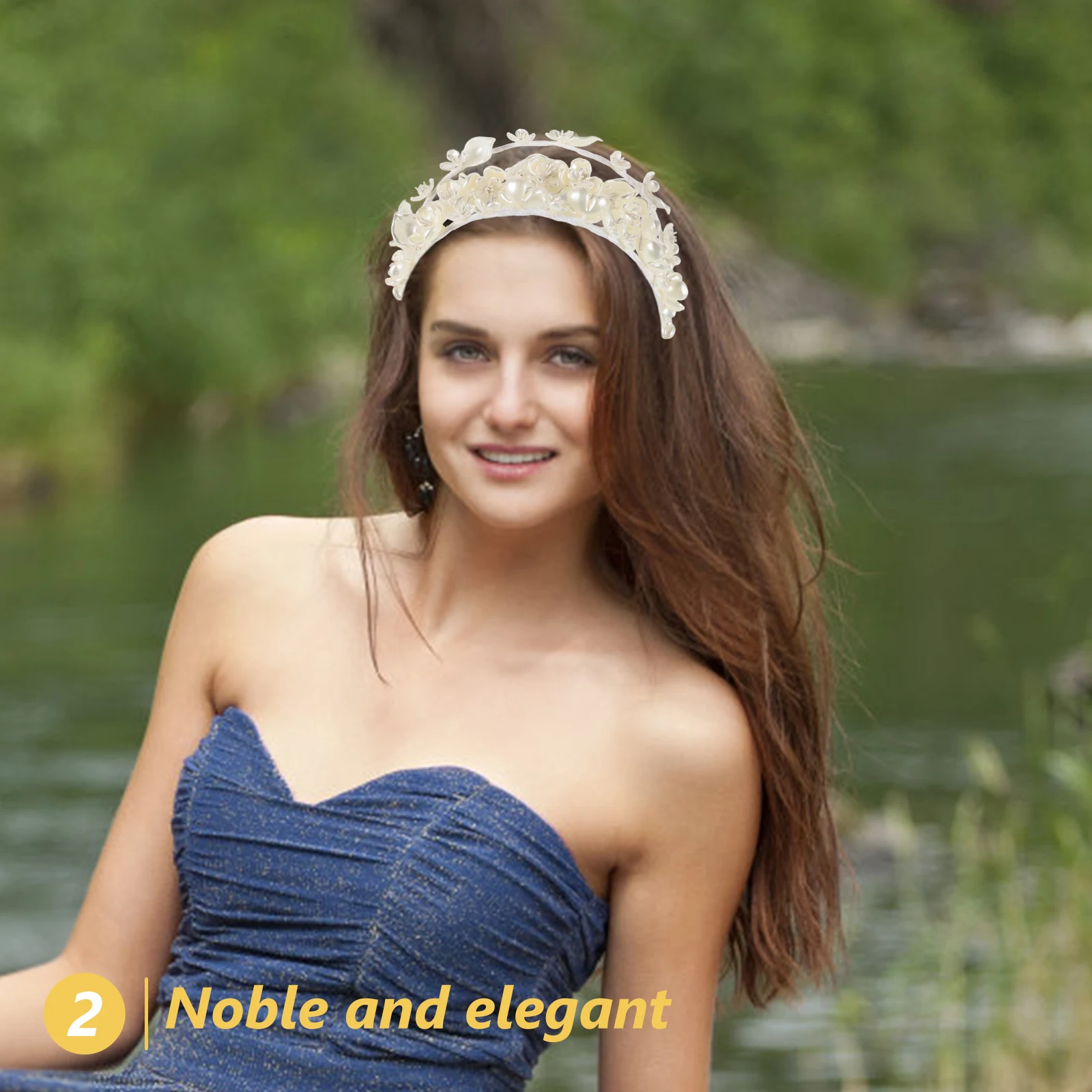 

Elegant Tiara For Women Bridal Wedding Party Retro Bridal Tiara Headpiece Crown Decor For Bride Birthday Banquet Lightweight