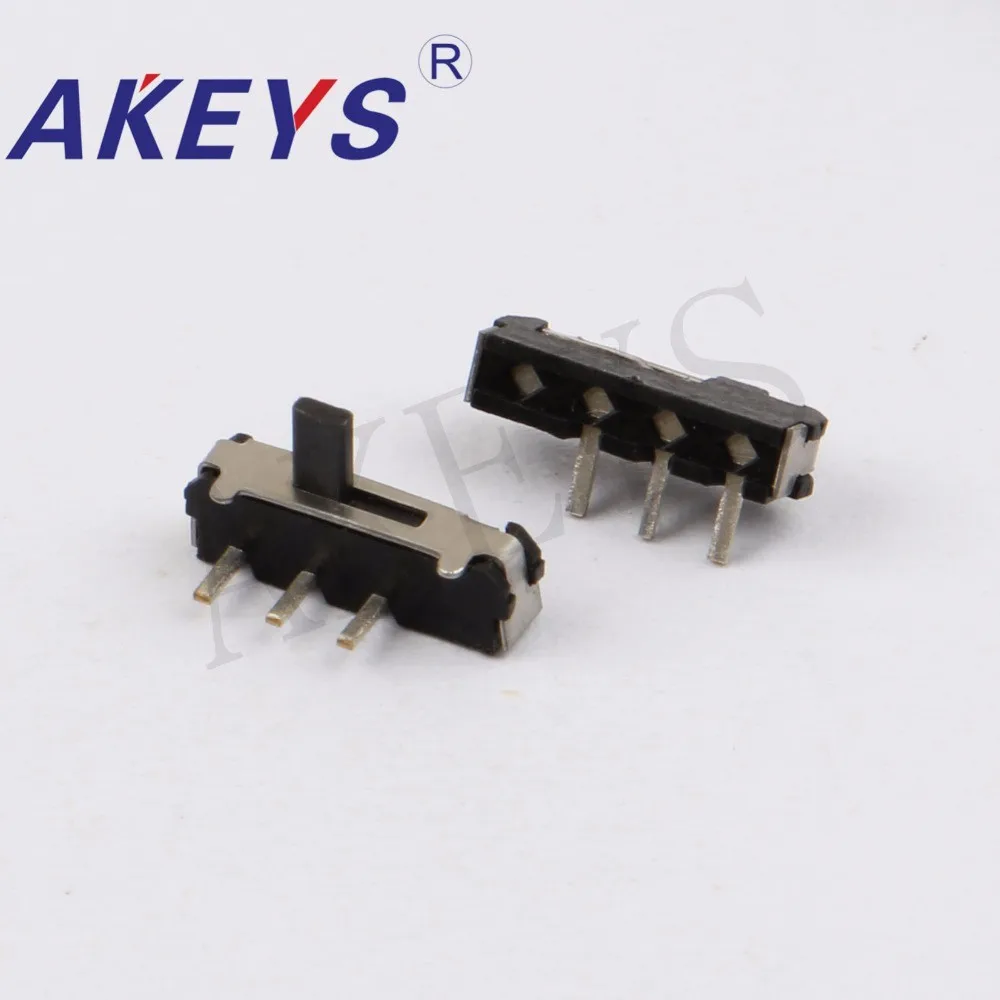 10PCS MSK-12D18 MINI slide switch 1P2T SPDT side insert 3 pin handle high 2.5mm mini toggle switches with fixed pin SK-17B