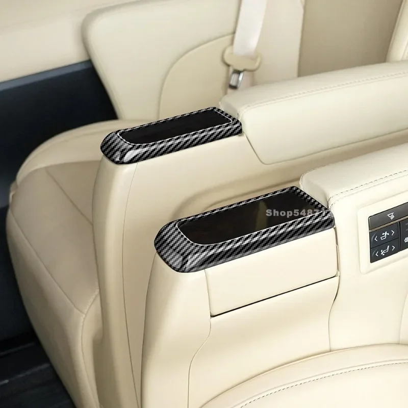 Car Rear Armrest Box Behind Water Cup Holder Frame Cover Trim for Toyota Alphard Vellfire 30 Interior Accessories