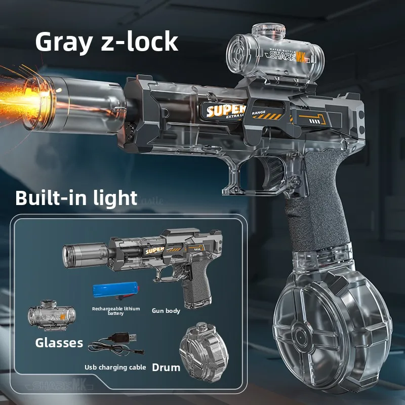 Gesimuleerd afvuren en terugslag elektrisch waterpistool speelgoed kinderen automatische sensorverlichting waterpistool zomer buiten strand kinderspeelgoed