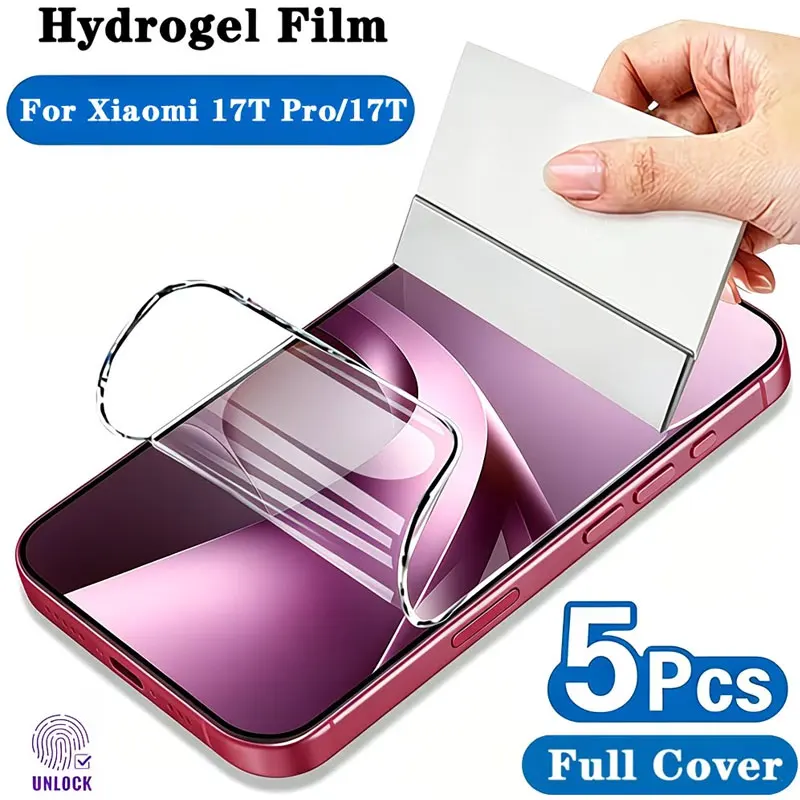 5 Stück HD Hydrogel-Folien für Xiaomi 17T Pro 17 Pro Max Ultra 15 15T 14 14T 13T 12T 11T Pro Vollständige Abdeckung Weiche Klare Displayschutzfolien